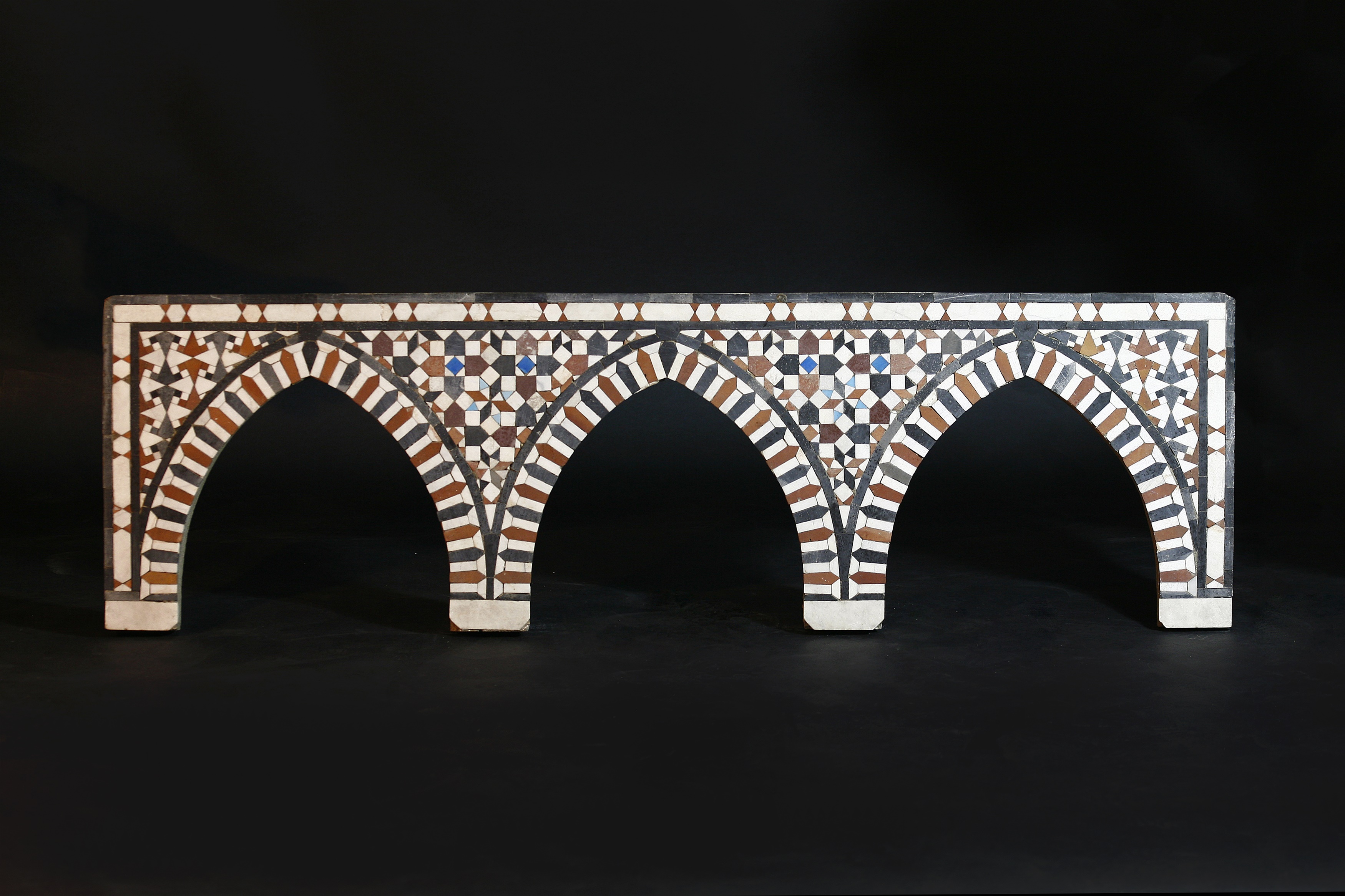 A Mamluk (15th-17th century CE) mosaic triple arched panel